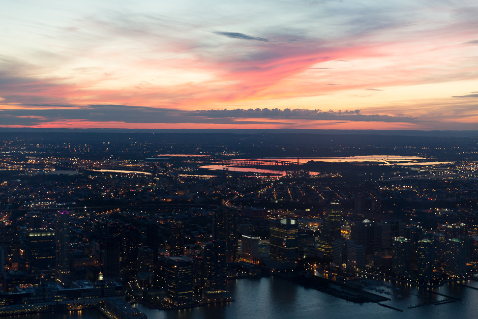 Sonnenuntergang gesehen vom One World Trade Center aus